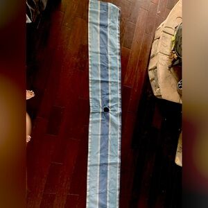 Pottery Barn Awning Strip Classic Blue Runner with Umbrella hole Preowned